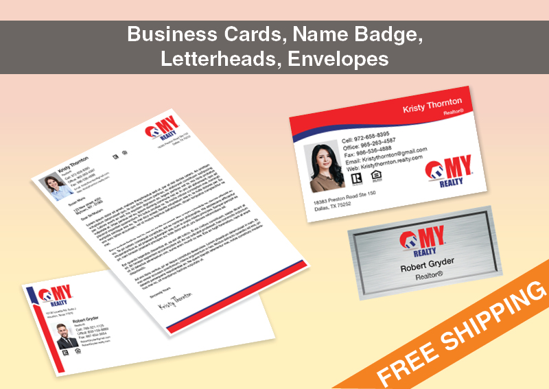 My Realty Real Estate Bronze Agent Package - My Realty approved vendor personalized business cards, letterhead, envelopes and note cards | BestPrintBuy.com