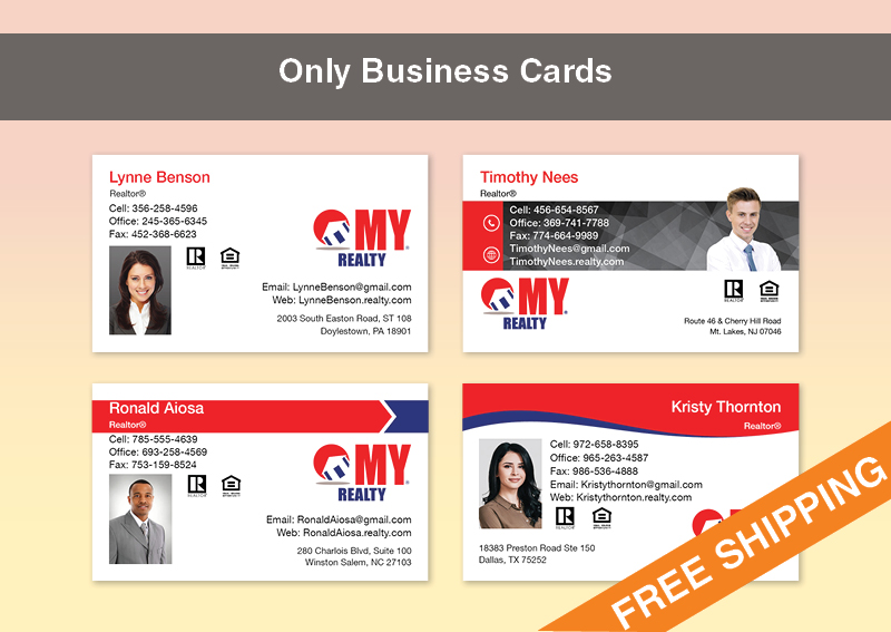 My Realty Real Estate Gold Agent Package - My Realty approved vendor personalized business cards, letterhead, envelopes and note cards | BestPrintBuy.com