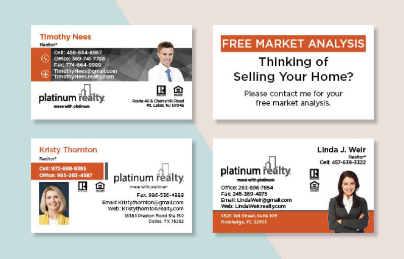 Platinum Realty Real Estate Business Card Magnets - magnets with photo and contact info | BestPrintBuy.com