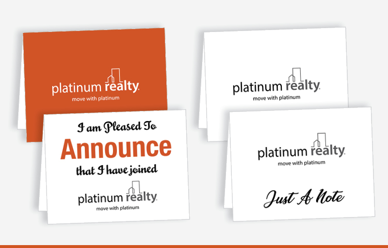 Platinum Realty Real Estate Blank Folded Note Cards -  stationery | BestPrintBuy.com