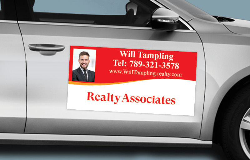 Realty Associates Real Estate 12 x 24 with Photo Car Magnets - Custom car magnets for realtors | BestPrintBuy.com