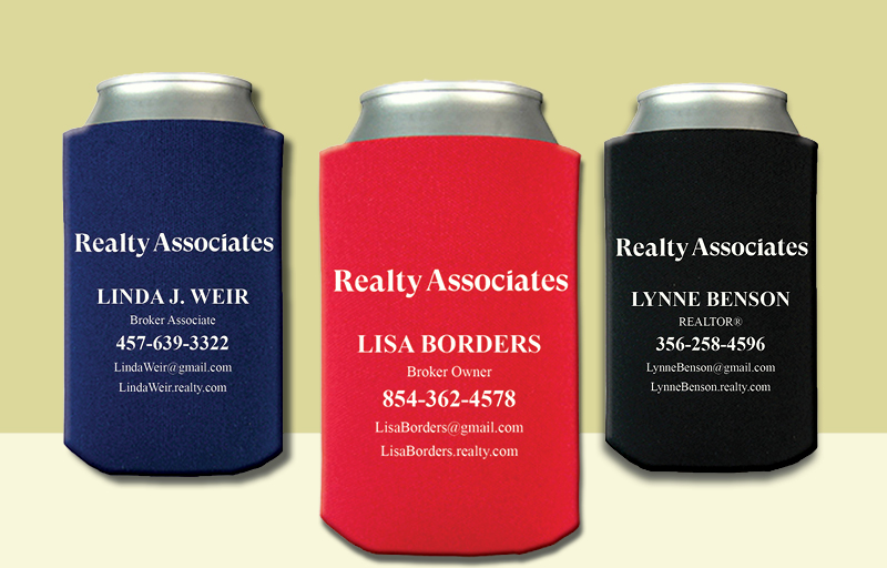 Realty Associates Real Estate Economy Can Coolers - Realty Associates personalized promotional products | BestPrintBuy.com