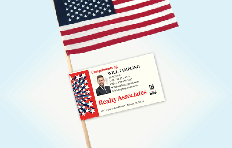 Realty Associates American Flag Label Riders | BestPrintBuy.com