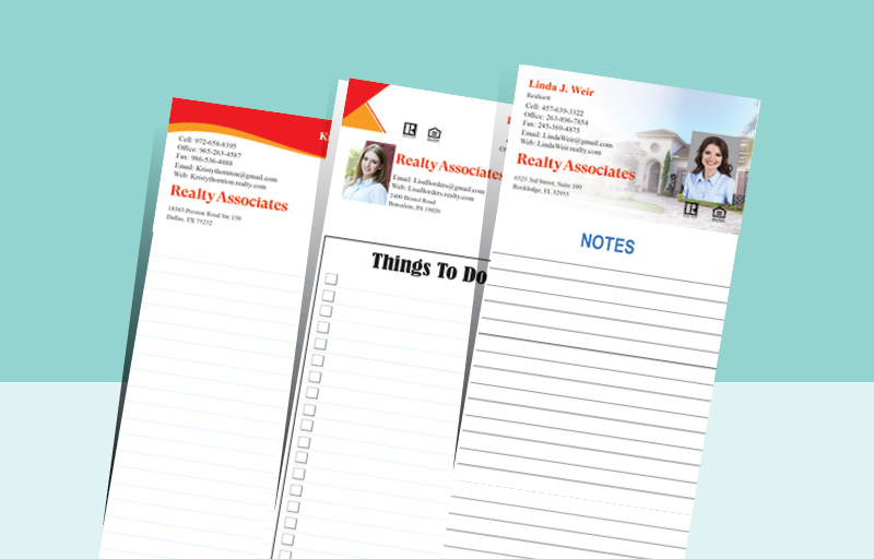 Realty Associates Notepads With Photo - Realty Associates approved vendor personalized realtor marketing materials | BestPrintBuy.com