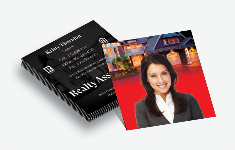 Realty Associates Real Estate Matching Two-Sided Square Business Cards - Realty Associates  - Modern, Unique Business Cards for Realtors | BestPrintBuy.com