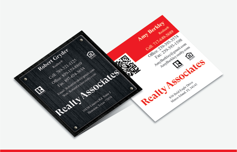 Realty Associates Real Estate Square Business Cards Without Photo - Realty Associates - Modern, Unique Business Cards for Realtors | BestPrintBuy.com