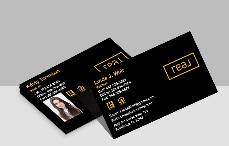 Real Real Estate Foil Business Cards - Gold or Silver Foil Business Cards on Silk Laminated Stock for Realtors | BestPrintBuy.com