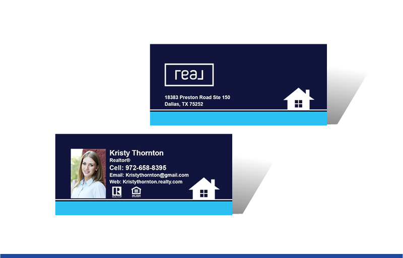 Real Real Estate Matching Two Sided Mini Business Cards - Real - Slim, Half Size Business Cards for Realtors | BestPrintBuy.com