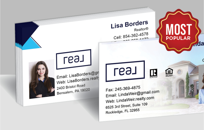 Real Real Estate Standard Business Cards - Standard & Rounded Corner Business Cards for Realtors | BestPrintBuy.com