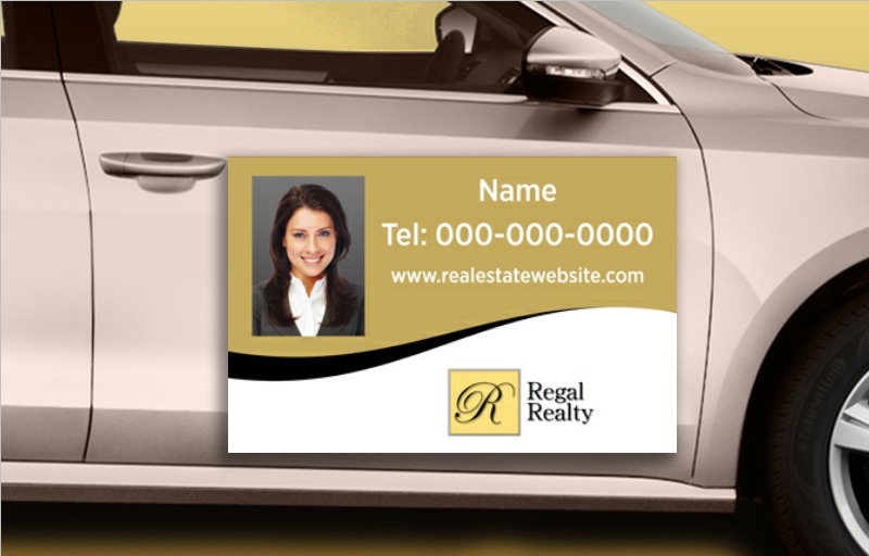 Regal Realty Real Estate 12 x 18 with Photo Car Magnets - Custom car magnets for realtors | BestPrintBuy.com