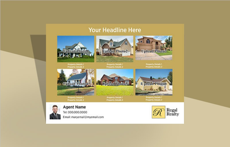 Regal Realty Real Estate Property EDDM Postcards - Regal Realty  postcard templates and direct mail services | BestPrintBuy.com