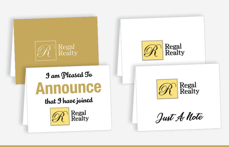 Regal Realty Real Estate Blank Folded Note Cards -  stationery | BestPrintBuy.com