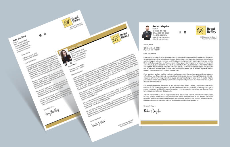 Regal Realty Real Estate Letterheads - Custom Letterhead Stationery for Realtors | BestPrintBuy.com