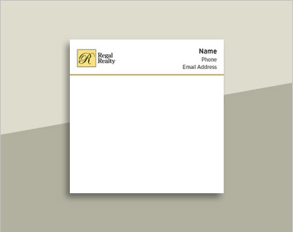 Regal Realty Real Estate Sticky Notes - Regal Realty personalized stationery products | BestPrintBuy.com