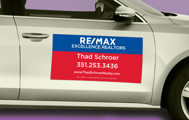 RE/MAX Real Estate 12 x 24 without Photo Car Magnets - RE/MAX  custom car magnets for realtors | BestPrintBuy.com