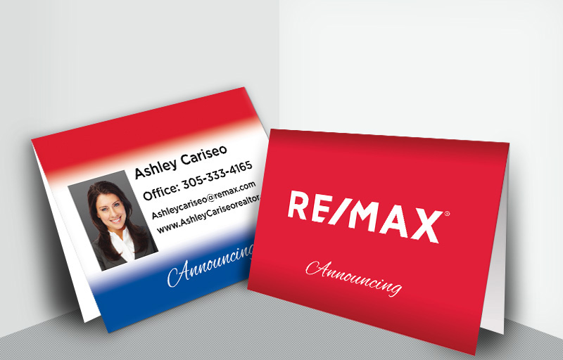 RE/MAX Real Estate Folded Note Cards - RE/MAX announcing note card stationery | BestPrintBuy.com