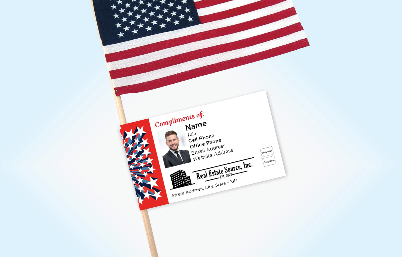 Real Estate Source Inc American Flag Label Riders | BestPrintBuy.com