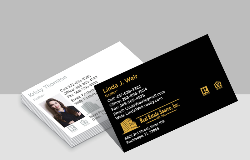 Real Estate Source Inc Real Estate Foil Business Cards - Gold or Silver Foil Business Cards on Silk Laminated Stock for Realtors | BestPrintBuy.com