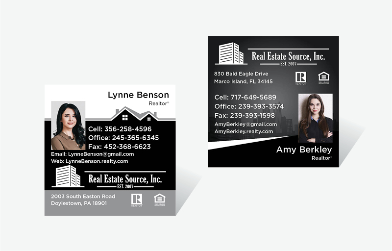 Real Estate Source Inc Real Estate Square Business Cards With Photo - Real Estate Source Inc - Modern, Unique Business Cards for Realtors | BestPrintBuy.com