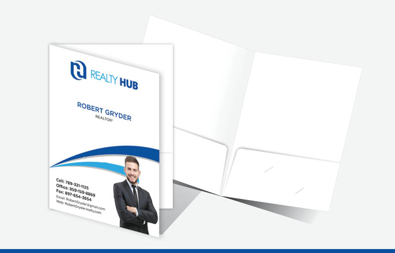 Realty Hub Econo Presentation Folders - custom folders | BestPrintBuy.com