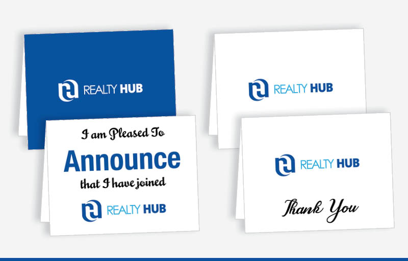 Realty Hub Real Estate Blank Folded Note Cards -  stationery | BestPrintBuy.com