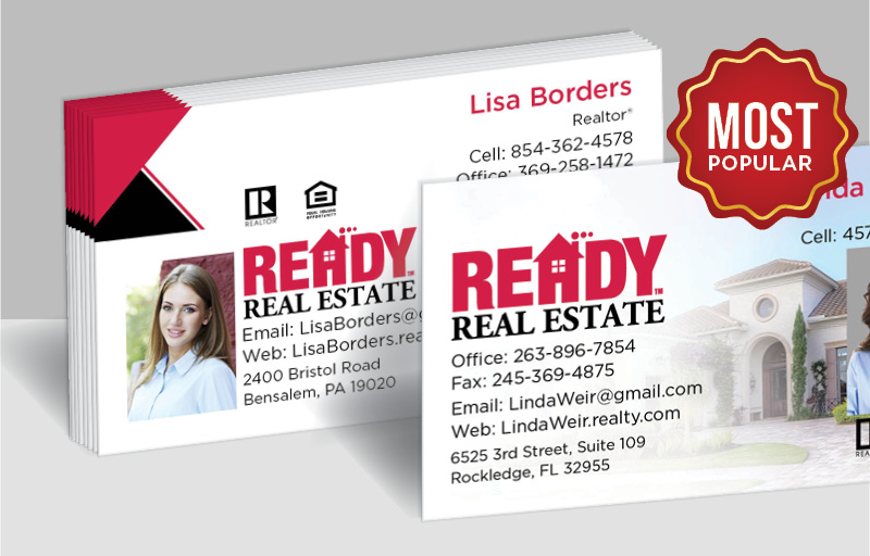 Ready Real Estate Real Estate Standard Business Cards - Standard & Rounded Corner Business Cards for Realtors | BestPrintBuy.com