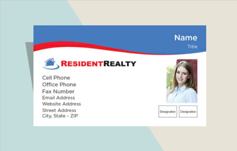 Resident Realty Real Estate Business Card Magnets - magnets with photo and contact info | BestPrintBuy.com