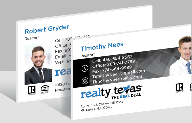 Realty Texas Real Estate Ultra Thick Business Cards - Thick Stock & Matte Finish Business Cards for Realtors | BestPrintBuy.com