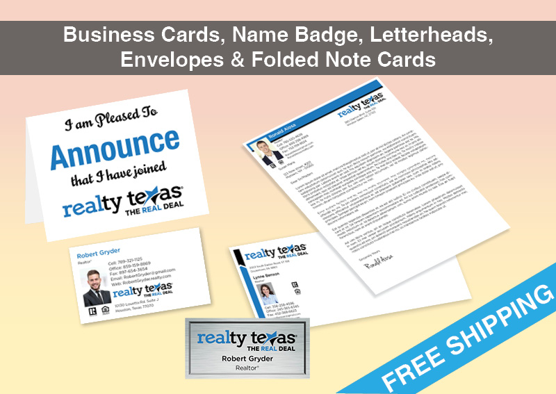 Realty Texas Real Estate BC Agent Package - Realty Texas approved vendor personalized business cards| BestPrintBuy.com