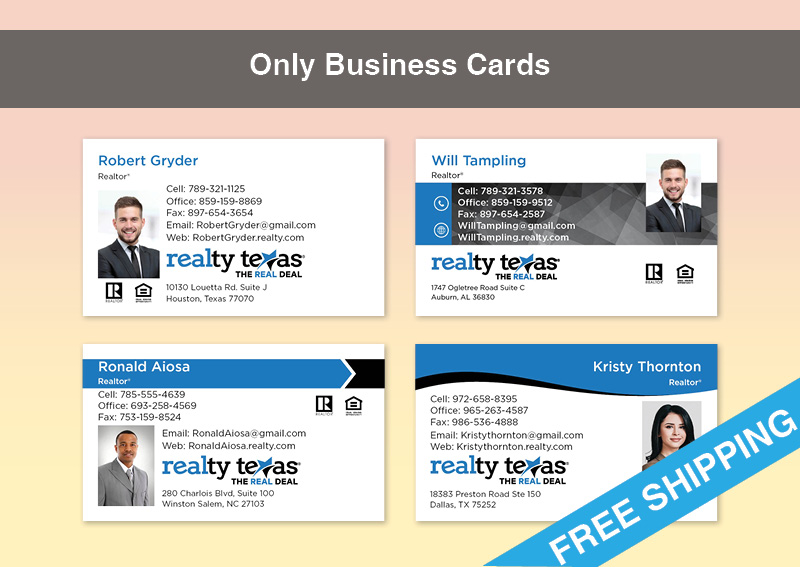 Realty Texas Real Estate Gold Agent Package - Realty Texas approved vendor personalized business cards, letterhead, envelopes and note cards | BestPrintBuy.com