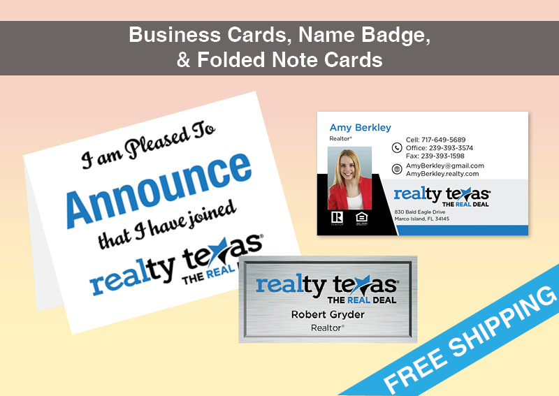 Realty Texas Real Estate BC Agent Package - Realty Texas approved vendor personalized business cards| BestPrintBuy.com