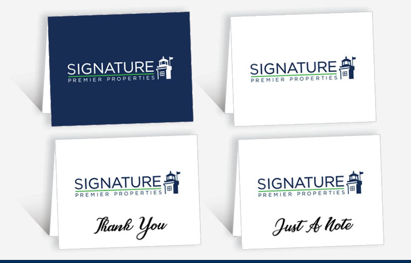 Signature Premier Properties Real Estate Blank Folded Note Cards -  stationery | BestPrintBuy.com