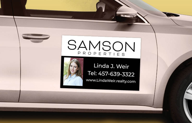 Samson Properties Real Estate 12 x 18 with Photo Car Magnets - Custom car magnets for realtors | BestPrintBuy.com