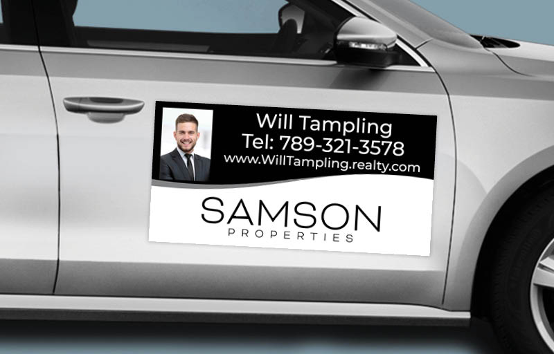 Samson Properties Real Estate 12 x 24 with Photo Car Magnets - Custom car magnets for realtors | BestPrintBuy.com