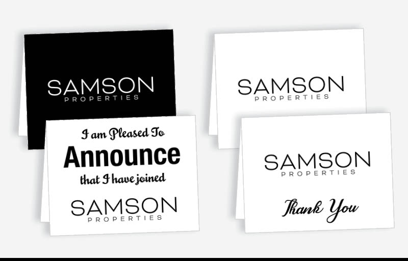 Samson Properties Real Estate Blank Folded Note Cards -  stationery | BestPrintBuy.com