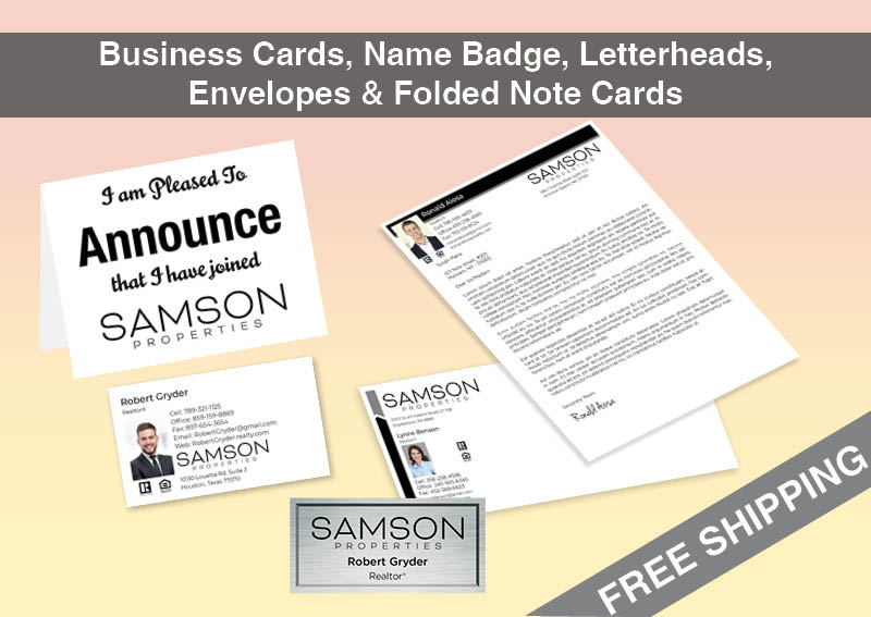 Samson Properties Real Estate BC Agent Package - Samson Properties approved vendor personalized business cards| BestPrintBuy.com