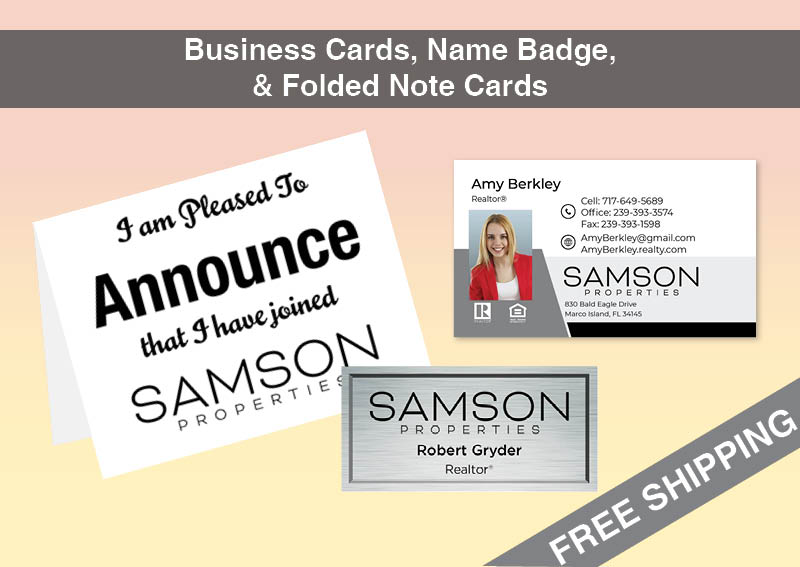 Samson Properties Real Estate BC Agent Package - Samson Properties approved vendor personalized business cards| BestPrintBuy.com