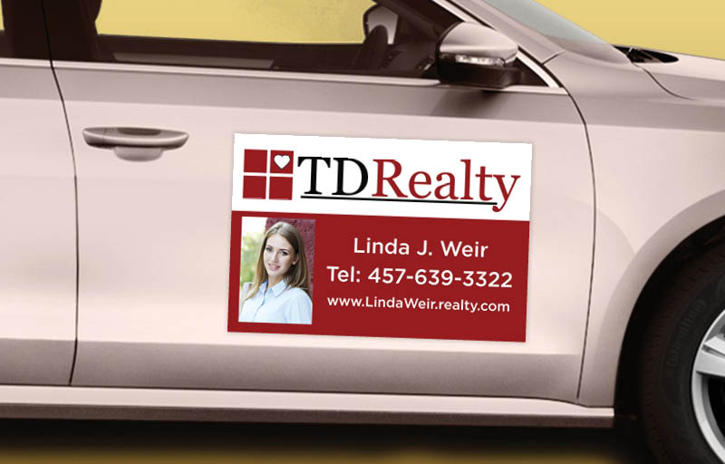 TDRealty Real Estate 12 x 18 with Photo Car Magnets - Custom car magnets for realtors | BestPrintBuy.com