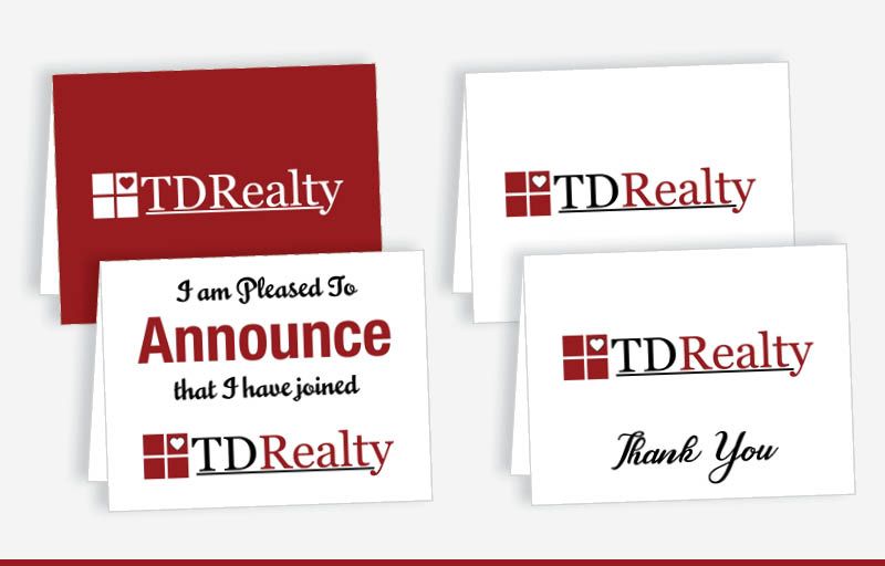 TDRealty Real Estate Blank Folded Note Cards -  stationery | BestPrintBuy.com