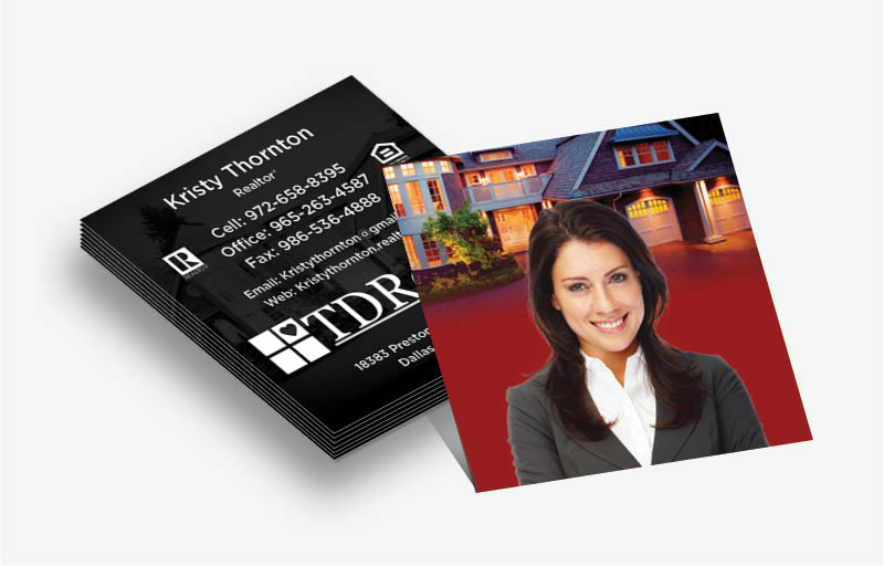 TDRealty Real Estate Matching Two-Sided Square Business Cards - TDRealty  - Modern, Unique Business Cards for Realtors | BestPrintBuy.com