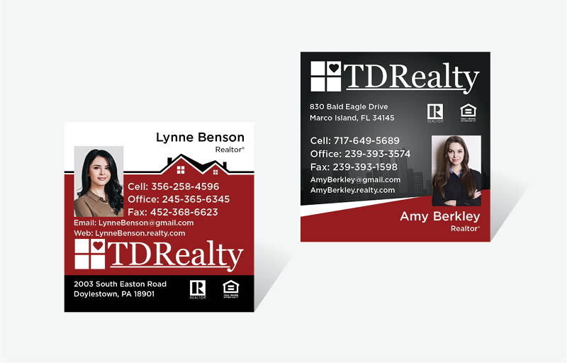 TDRealty Real Estate Square Business Cards With Photo - TDRealty - Modern, Unique Business Cards for Realtors | BestPrintBuy.com