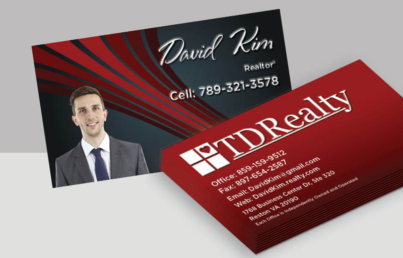 TDRealty Real Estate Spot UV (Gloss) Raised Business Cards - Luxury Raised Printing & Suede Stock Business Cards for Realtors | BestPrintBuy.com