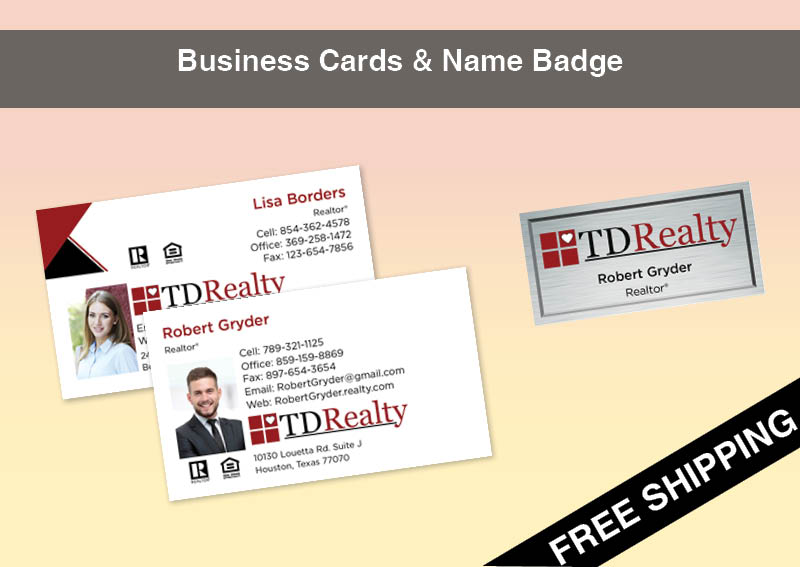 TDRealty Real Estate Silver Agent Package - TDRealty approved vendor personalized business cards, letterhead, envelopes and note cards | BestPrintBuy.com