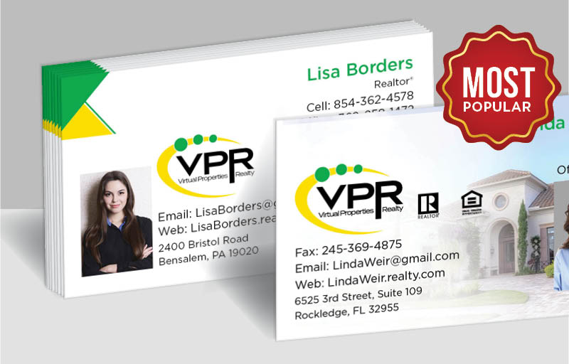 Virtual Properties Realty Real Estate Standard Business Cards - Standard & Rounded Corner Business Cards for Realtors | BestPrintBuy.com