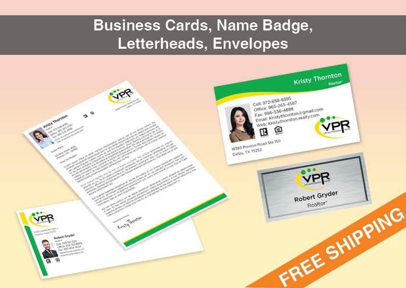 Virtual Properties Realty Real Estate Bronze Agent Package - Virtual Properties Realty approved vendor personalized business cards, letterhead, envelopes and note cards | BestPrintBuy.com