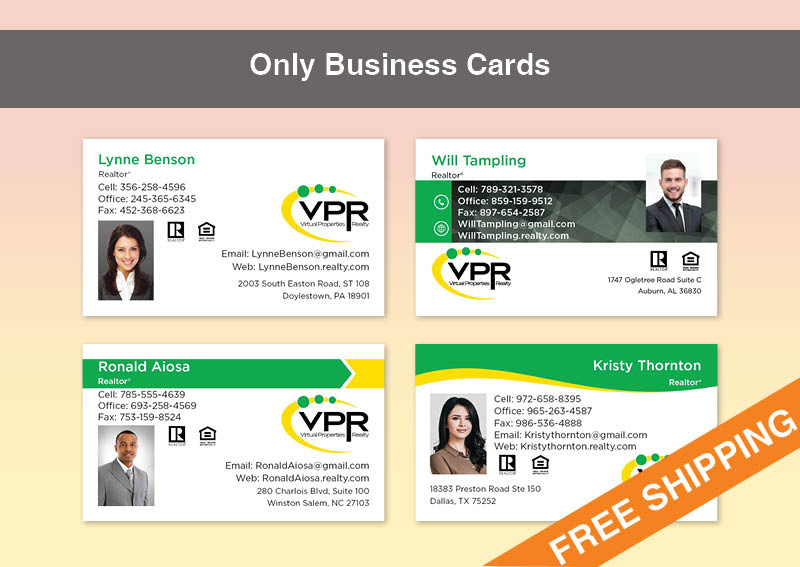 Virtual Properties Realty Real Estate Gold Agent Package - Virtual Properties Realty approved vendor personalized business cards, letterhead, envelopes and note cards | BestPrintBuy.com