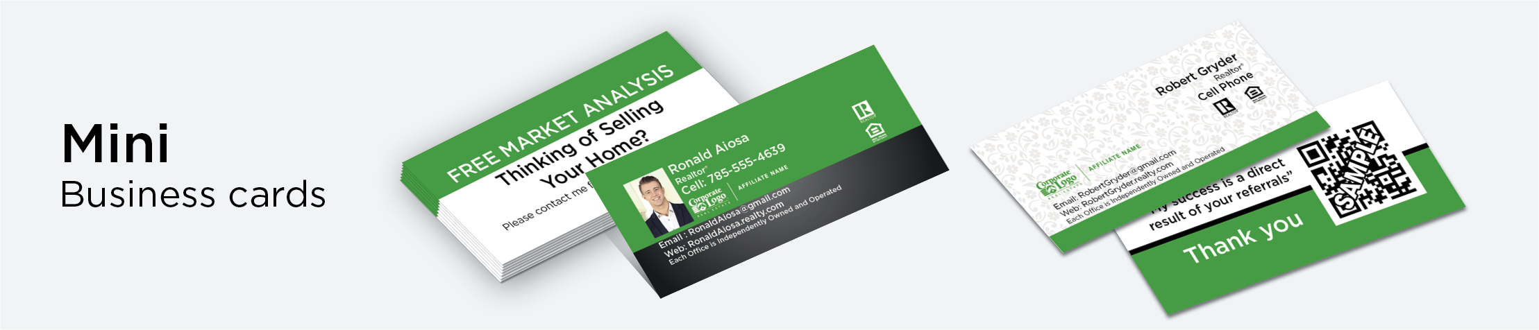 Better Homes And Gardens Real Estate Mini Business Cards - Better Homes And Gardens - Unique, Slim, Half Size Modern Business Cards for Realtors | BestPrintBuy.com