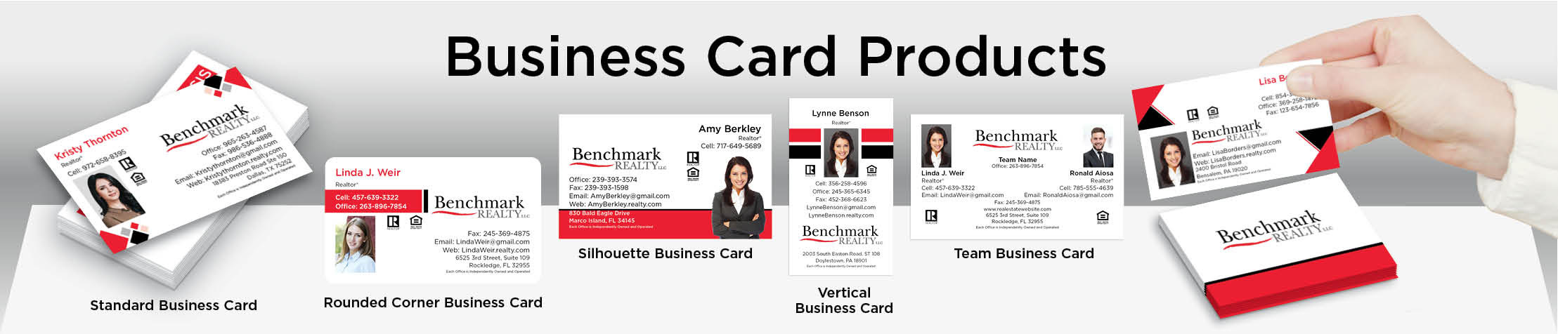 Benchmark Realty Real Estate Business Card Products - Benchmark Realty  - Unique, Custom Business Cards Printed on Quality Stock with Creative Designs for Realtors | BestPrintBuy.com