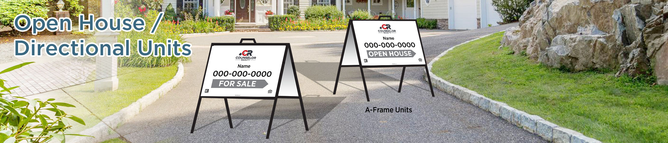 Counselor Realty Real Estate Open House/Directional Units - Counselor Realty  directional real estate signs | BestPrintBuy.com