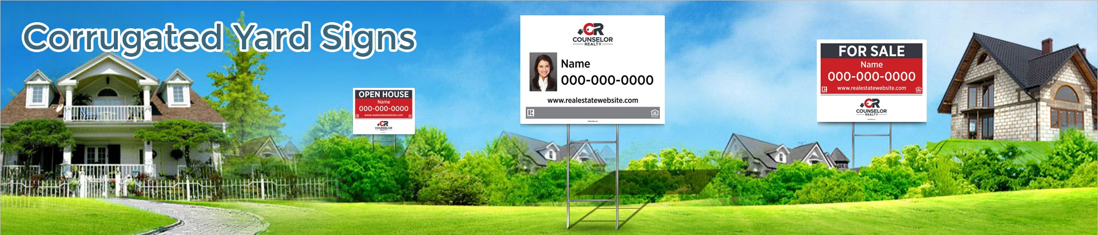 Counselor Realty Real Estate Corrugated Yard Signs - Counselor Realty  real estate signs | BestPrintBuy.com